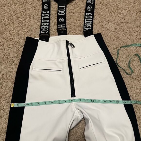 GOLDBERGH WOMEN'S HIGH END SALOPETTE SKI PANTS BIB WHITE BLACK US 10 - Picture 4 of 7
